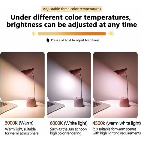 Lampe de bureau LED température et intensité d'éclairage réglables