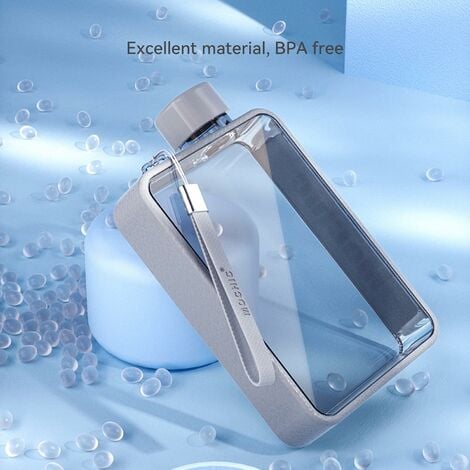 Bouteille d'eau plate de voyage portable A5 sans BPA pour le sport, le  camping, la