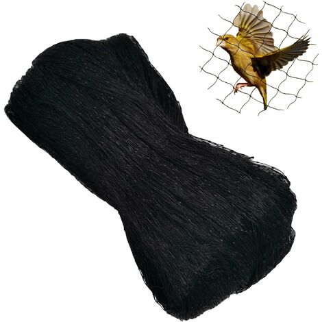 Filet Anti Oiseaux Noir, 7.5m X 15m Filet Protection Oiseaux
