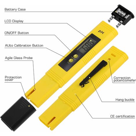 Ph / ec / temp Meter, haute précision portable 3 en 1 type stylo