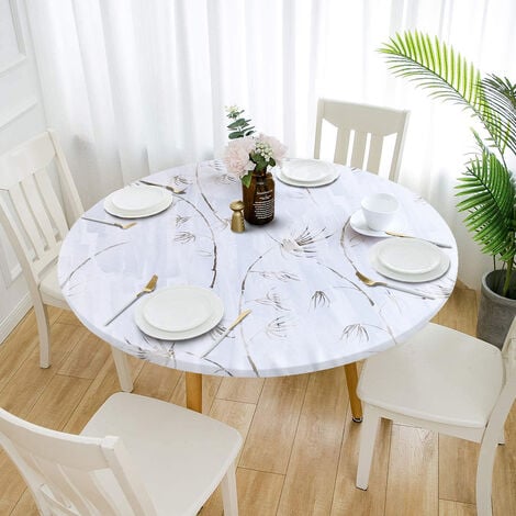 Protège Table Bulgomme - Nappe Ronde 135 cm - Blanc : : Cuisine et  Maison