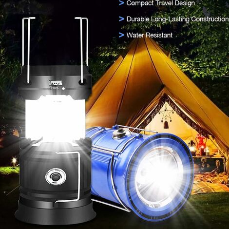 1pc Lampe De Poche Rechargeable USB, Lampe Torche Alimentée Par Énergie  Solaire, Lanterne Légère Avec Banque D'alimentation Pour Le Camping, La  Lectur