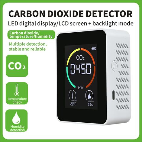 Capteur de CO2 portable NDIR 3 en 1 - Détecteur de qualité de l'air