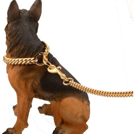 Chaîne de chien en laisse de chien en métal de 10 mm avec poignée  rembourrée avec poignée rembourrée pour chiens de taille moyenne laisse  pour animaux