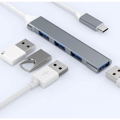 Hub USB, Hub USB multiple à 4 ports, USB 3.0, Hub USB 2.0, Répartiteur USB  portable mince, Accessoires de bureau, 