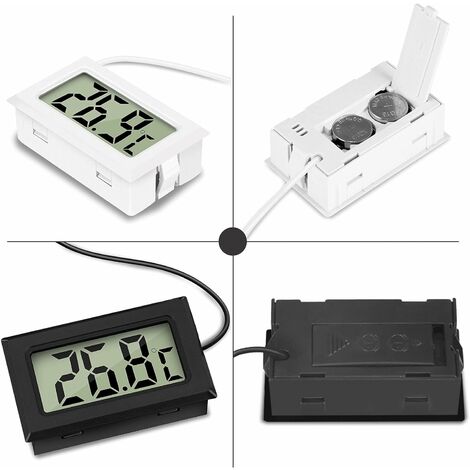 Mini Digital LCD Thermomètre Température avec Sonde de Température Capteur  Testeur pour Réfrigérateur Congélateurs Aquarium (4X