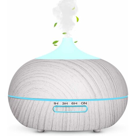 Humidificateur d'air LED diffuseur style bois pour petit espace 25m²