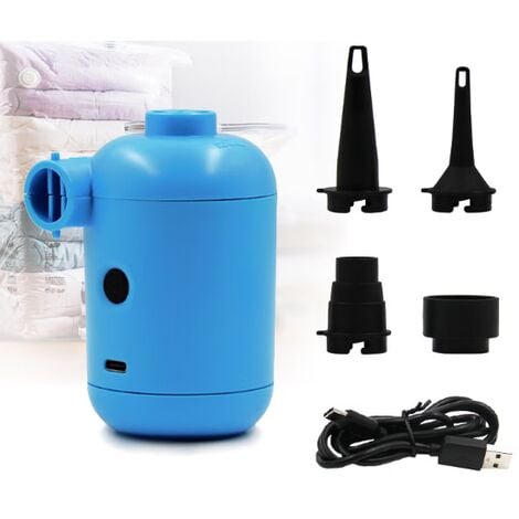 Bleu Mini Pompe Électrique, Pompes à Air Electriques Camping Portable USB,  Gonfleur et Dégonfleur Rapide, Gonfleur