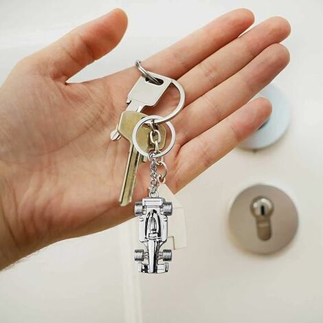 Porte-clés emblème de style de voiture en cuir en métal 3D, porte-clés,  accessoires pour