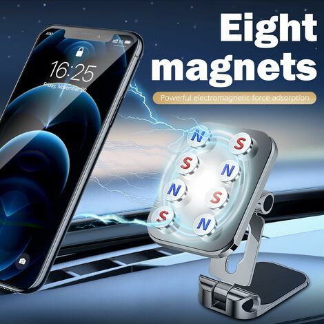 Support de téléphone de voiture magnétique pliable Aimant rotatif