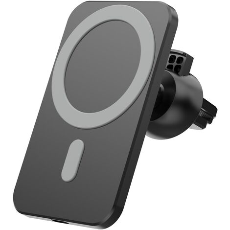 Noir Chargeur sans fil, chargeurs sans fil à aspiration magnétique à charge  rapide 15W à bord support pour téléphone portable support pour téléphone de  voiture