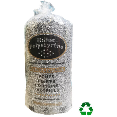 Billes de polystyrène recyclées 50L – Remplissage pour coussins et poufs – Confort léger et durable – Écologique et respirant