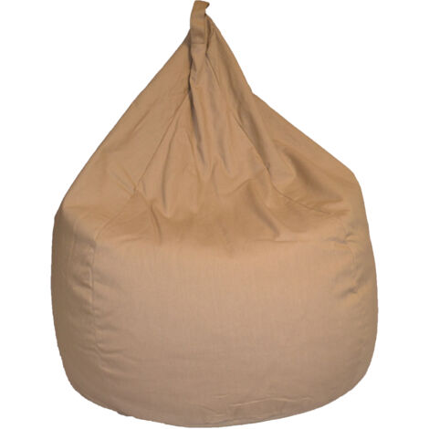 Pouf poire adulte beige écru – Matières nobles – Remplissage haute densité pour confort optimal – Poignée de transport