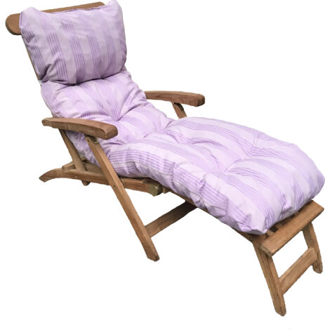 Coussin bain de soleil lignes mauves