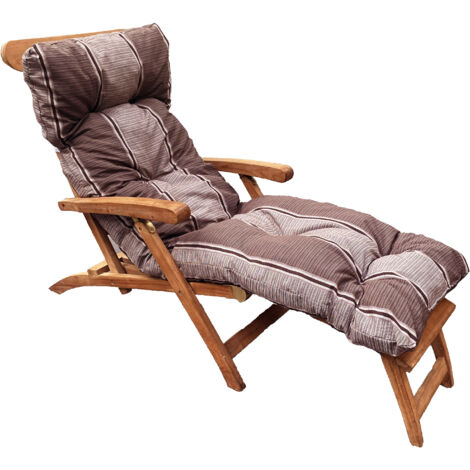 Coussin bain de soleil lignes marron (1/4)