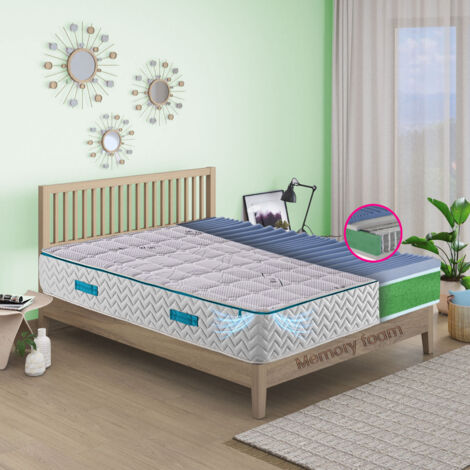 Materasso 1600 molle insacchettate e memory ortopedico IBRIDO  alto 26 cm, Sfoderabile. PRESTIGE RELAX MEMORY  120x190 Cm Piazza e mezzo standard - Materasso senza cuscini