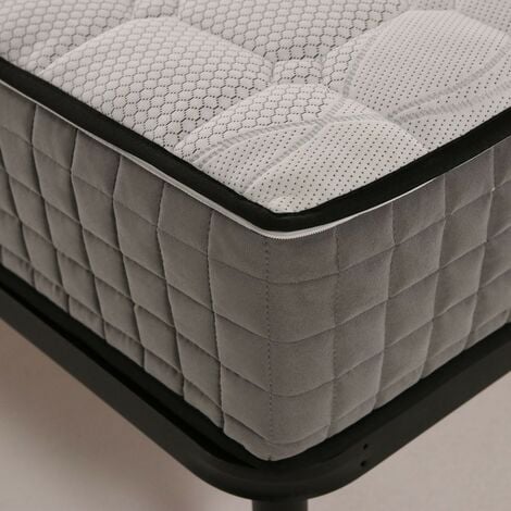 Materasso ortopedico 1000 Molle insacchettate H23 cm, OFFERTA, zone differenziate con tessuto anallergico in argento - GREY ML  160x190 Cm Matrimoniale standard