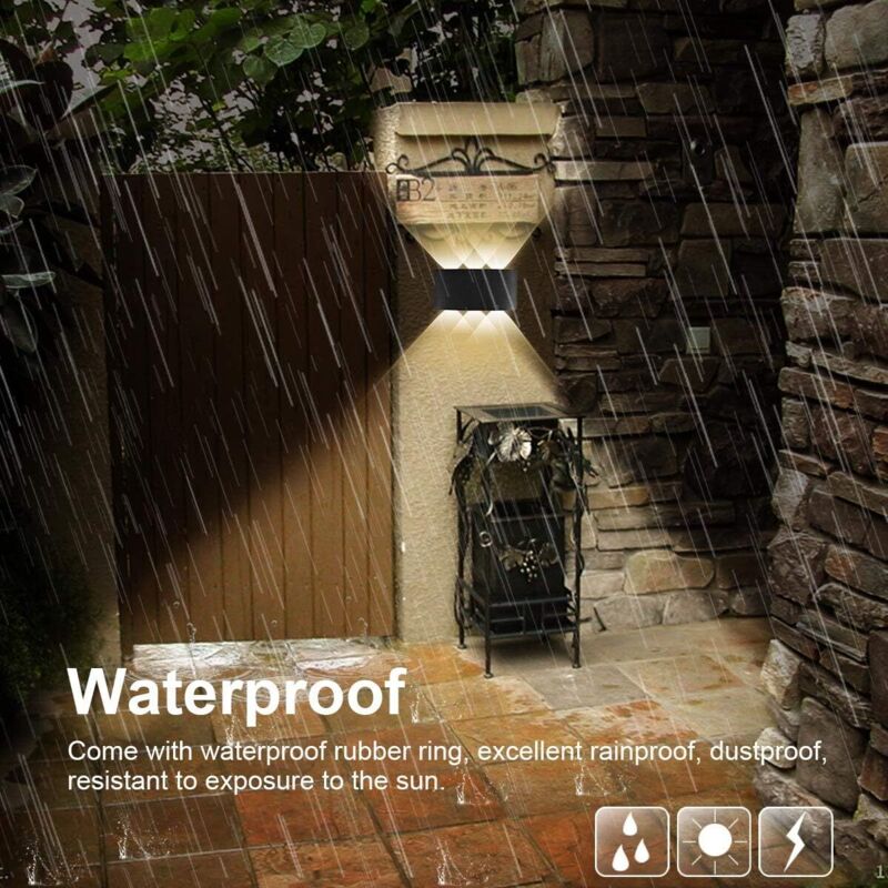 Applique Murale Interieur LED 6W en Aluminium, Lampe Murale Moderne Up Down Spot Lampe pour Salon Chambre Hall Escalier Pathway (Blanc Chaud) - Noir  -RAPANDA 3