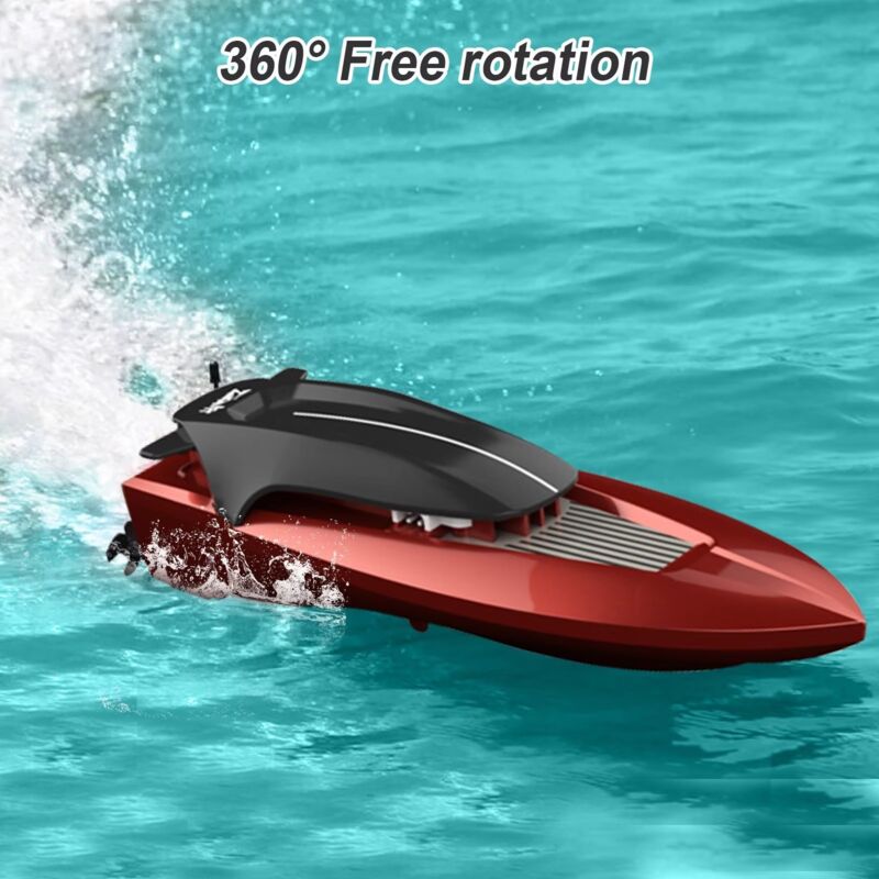 Bateau Télécommandé 2,4 GHz - Haute Vitesse, Double Moteur, Batterie Li-ion - Jouet RC Enfant 6+