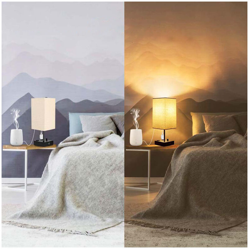 Lampe Chevet Tactile Guijiyi Lot De 2 - Gradation USB 6000mAb Blanc Chaud