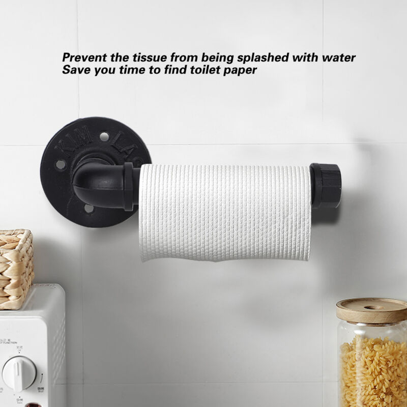 Porte Papier Toilette Mural Sans Perçage - Adhésif Puissant, Acier Inoxydable Noir, Design Moderne Pour Salle De Bain - 10
