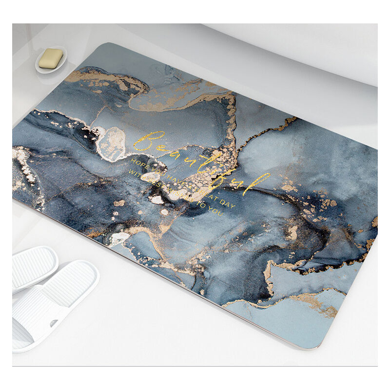 Tapis De Bain Absorbant Pour Douche Et Salon - Antidérapant - 50 X 80 Cm Bleu 95985091