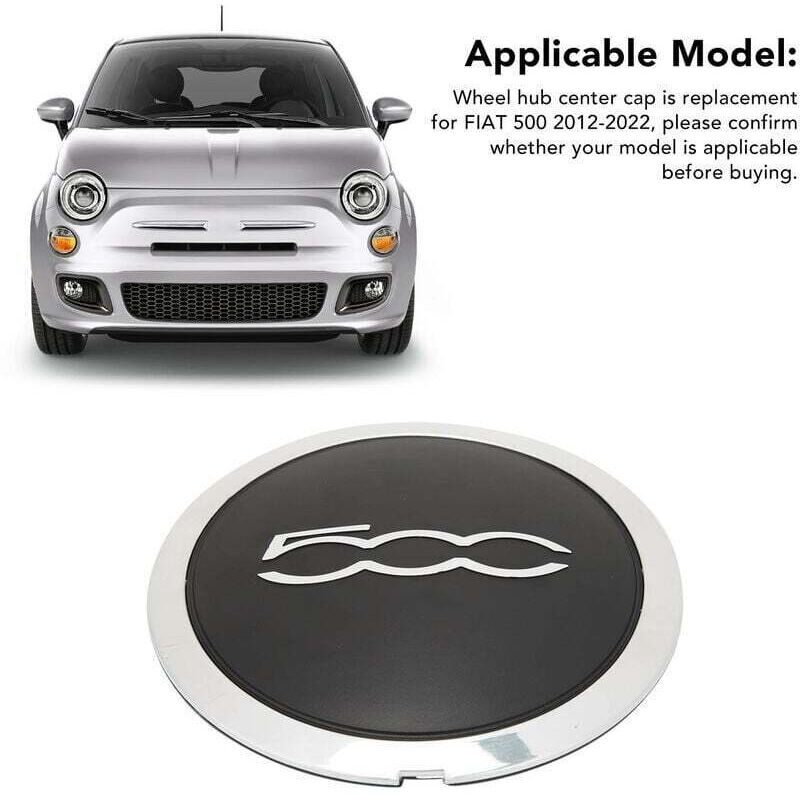 Enjoliveur De Roue Fiat 500 - Cache Moyeu ABS, Compatible 2012-2024, Anti-rouille, Installation Clip - 13