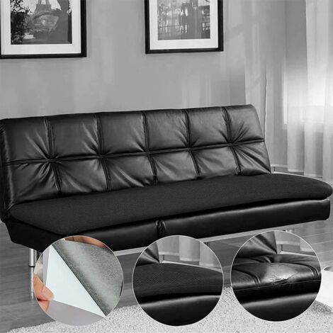 Rouleau adhésif en cuir 50 x 120 cm, autocollant en cuir synthétique, réparation de patch en cuir pour canapé, siège de voiture, sac à main, veste en cuir (noir)-RAPANDA