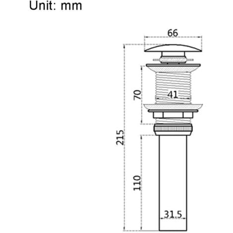 Bonde de lavabo，Pop-up Rétro Bouchon Bonde de Lavabo Vidange Clic-clac sans Trop-Plein en Laiton Bronzé Universel Valve Draineur dEvier Vasque Siphon sans Trou de Débordement Poli- sans Trop-Plein-RAP