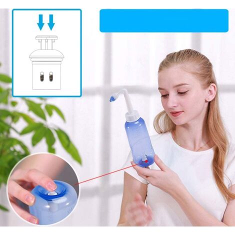 500ml Bouteille Lavage de Nez/Sinus Rinse/Rinçage des Sinus/Lavage Nez/Irrigation Nasale/Neti Pot/Douche Nasale-RAPANDA