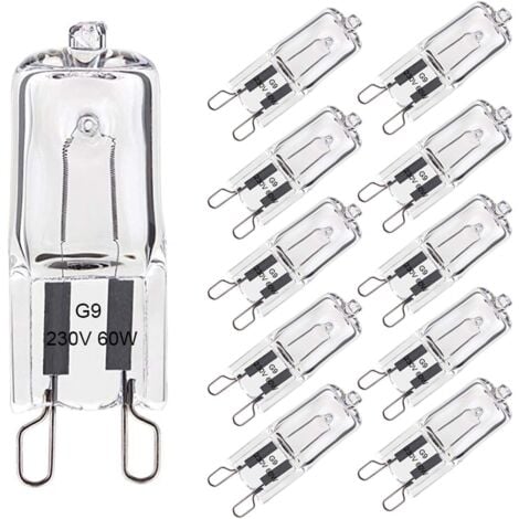 Ampoule Halogène G9  60W Blanc Chaud 2800K 680LM 230V Dimmable Halogène Capsule Ampoule Filament Lot de 10-RAPANDA