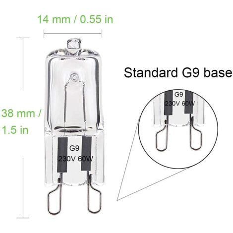 Ampoule Halogène G9  60W Blanc Chaud 2800K 680LM 230V Dimmable Halogène Capsule Ampoule Filament Lot de 10-RAPANDA
