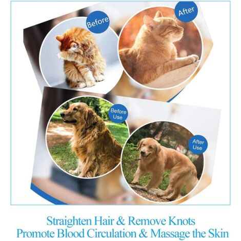 Brosse de toilettage de Chien, Brosse Chat Poil Long, Brosse Chiens et Chats Autonettoyante, avec Enlèvement des Poils en Un Clic, pour Chiens et Chats de Petite, Moyenne et Grande (Bleu)-RAPANDA