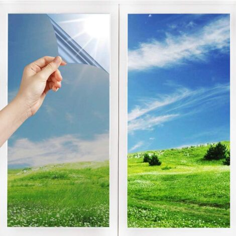 Film Miroir Fenêtre sans Tain Anti UV Anti Chaleur Anti-Regard Contrôle de la Température Protection de la Vie Privée  Film Adhésif Réfléchissant pour Fenêtre Maison Bureau Magasin(40200cm)-RAPANDA