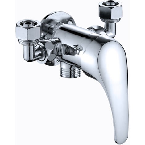 Mitigeur de douche　Mitigeur de Douche, G1/2 in Robinets de Douche Corps Valve Salle Bain Té Multifonctionnel Valve d'angle Kit Robinet Douche Système Poignée de Douche-RAPANDA
