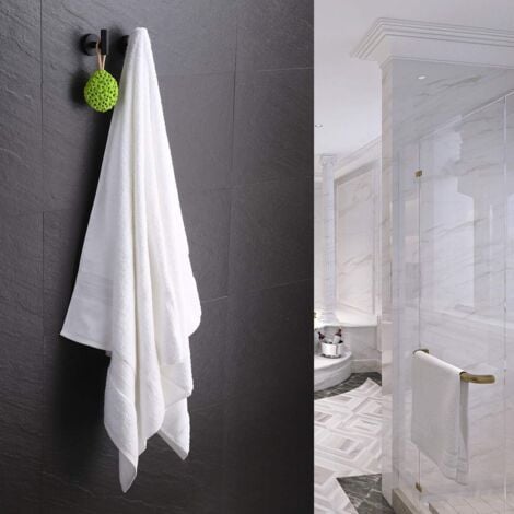 Crochet Mural Porte Serviette Salle de Bain Crochets Patère Noir Mat Acier Inoxydable SUS304 Porte Manteau Support Porte-Serviettes Rangement 2 Pièces-RAPANDA