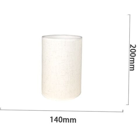 Abat-Jour Cylindrique Tissu En Lin Fait À La Main, Pour Lampe De Table, Suspension, Lampadaire (Blanc, Diamètre 14 Cm X Hauteur 20 Cm)-RAPANDA