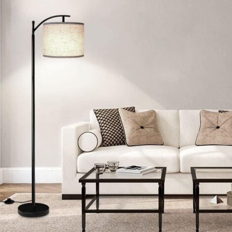 Abat-Jour Cylindrique Tissu En Lin Fait À La Main, Pour Lampe De Table, Suspension, Lampadaire (Blanc, Diamètre 14 Cm X Hauteur 20 Cm)-RAPANDA