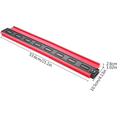 Jauge de contour, Irrégulier Multifonctionnel Jauge de Profil Traceur Facile pour Outil de Marquage du Bois pour minage de Mesures Précises (20 pouces / 500 mm, Rouge)-RAPANDA