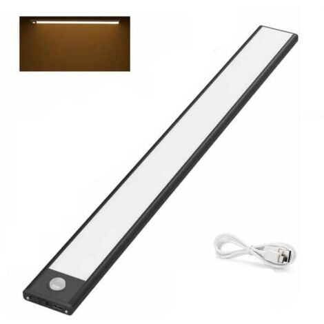 1 Piece Lampe de Placard LED, LED barre lumineuse éclairage 3000K, uisine 220V noir-RAPANDA