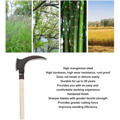 Machette Débroussaillage Faux Faucille Japonaise Désherbage Taille Coupe Herbe Lame Droite Anglé Coupe Herbe Manuel