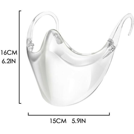 Demi-masque De Protection Transparent - Lavable, Réglable, Antibuée - Neuf Sans Emballage