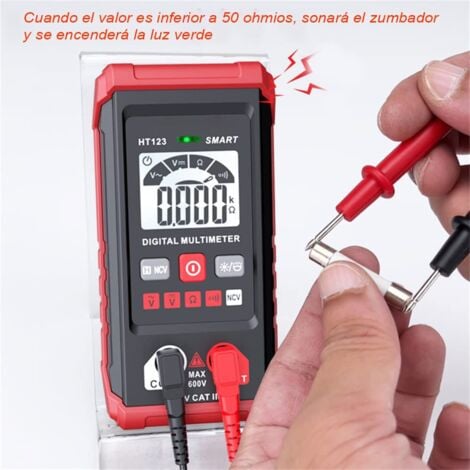 Multimètre numérique, voltmètre multifonction 4000 points, mesure de tension AC et DC, résistance, continuité, NCV, détection de fil neutre et sous tension et autres fonctions-RAPANDA