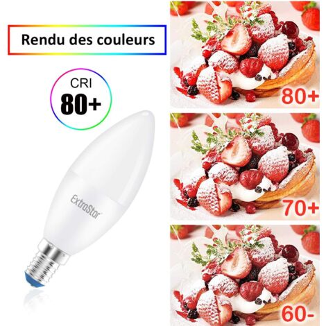 Ampoule LED Dimmable E14 Forme Bougie, 5W Équivalent à 40W, Blanc Froid 5000K, 470lm, Ampoule Bougie B35 avec Petit Culot à Vis, Lampe Intensité Variable 220-240V, Lot de 6-RAPANDA