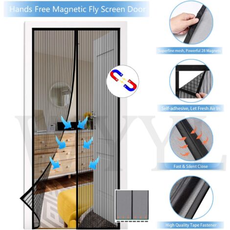 Magnétique Moustiquaire Porte 70 X 205 Cm Puissants Aimants Fermeture Automatique De 513309