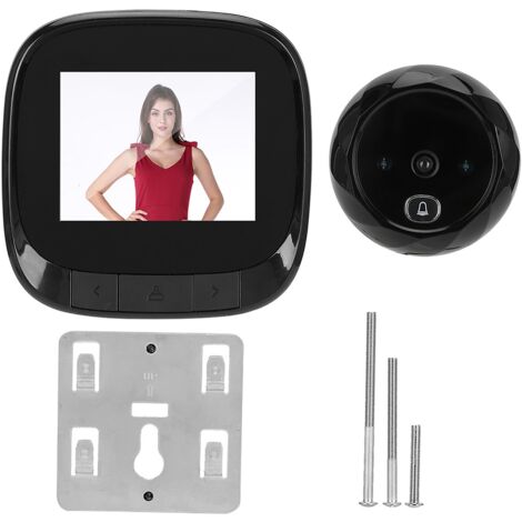 Carillon et sonnette,Sonnette œil de chat avec appareil photo numérique électronique TFT HD 2,4 pouces pour la sécurité de la maison-RAPANDA