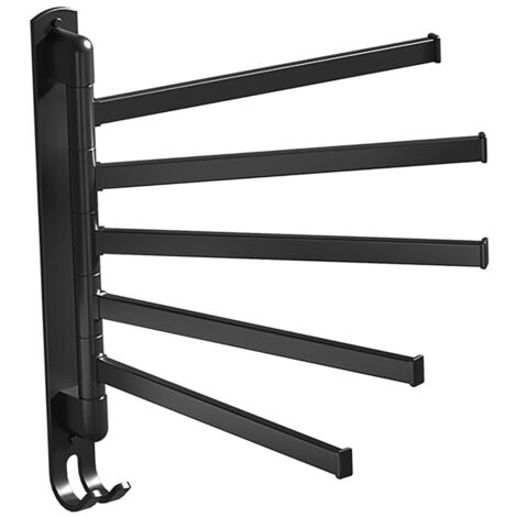 Plomberie chauffage  Chauffage électrique  Sèche-serviette électrique et mixte (5360)，Porte-serviettes pivotant en acier inoxydable, support mural sans poinçon, support rotatif à 5 bras pour la maison