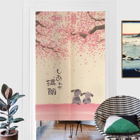 Rideau Japonais Noren 20x30 Cm - Décoration Murale Ou Porte - Style Flocon De Neige - Pour Restaurant, Maison