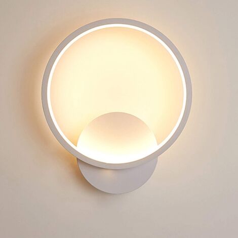 Applique murale LED，Applique Murale Interieur LED 18W Lampe Murale Ronde Blanc Chaud 3000K Moderne pour Chambre Salon Escalier Couloir -20x25CMM-Blanc-RAPANDA