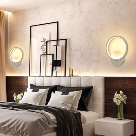 Applique murale LED，Applique Murale Interieur LED 18W Lampe Murale Ronde Blanc Chaud 3000K Moderne pour Chambre Salon Escalier Couloir -20x25CMM-Blanc-RAPANDA